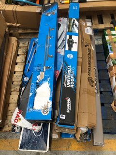 PALLET OF ASSORTED CAR ITEMS TO INCLUDE SUMMIT ANTI-THEFT UNIVERSAL ROOF BARS: LOCATION - B5 (KERBSIDE PALLET DELIVERY)