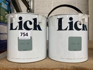 (COLLECTION ONLY) 2 X LICK HIGHLY PIGMENTED PAINT IN TEAL: LOCATION - AR9