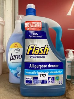 (COLLECTION ONLY) FLASH 5 LITRE PROFESSIONAL ALL-PURPOSE CLEANER TO ALSO INCLUDE LENOR 83 WASH FABRIC CONDITIONER IN SPRING AWAKENING SCENT: LOCATION - AR9