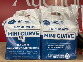 (COLLECTION ONLY) 6 X HARVEY 4.3KG BAGS OF MINI CURVE SALT BLOCKS: LOCATION - AR9