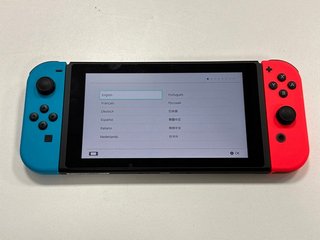 NINTENDO SWITCH GAME CONSOLE (ORIGINAL RRP - £259) IN NEON RED / NEON BLUE: MODEL NO HAC-001 (-01, WITH ACCESSORIES) [JPTM99531]