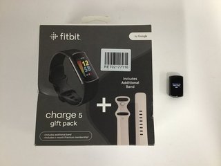 FITBIT CHARGE 5 HEALTH & FITNESS TRACKER IN BLACK & WHITE: MODEL NO FB421 (WITH BOX, CHARGER CABLE & STRAPS) [JPTM117192]