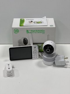 LEAP FROG 5" HIGH DEFINITION PAN AND TILT BABY MONITOR IN WHITE: MODEL NO LF915HD (WITH BOX AND ACCESSORIES (MISSING POWER LEAD FOR MONITOR)) [JPTM117325]