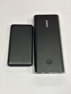 ANKER & BELKIN POWERCORE+ & BOOST CHARGE POWERBANK 10K PHONE ACCESSORIES IN BLACK: MODEL NO A1375 & BPB011 (UNITS ONLY) [JPTM117399]