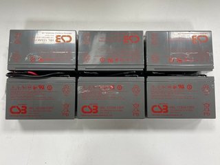 6X CSB HRL 1234W F2FR 12V FIRE RETARDANT BATTERIES. [JPTM117361]