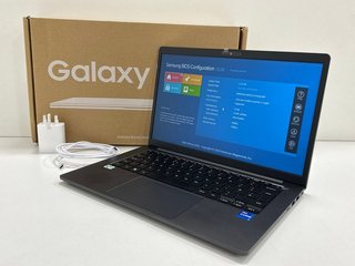 SAMSUNG GALAXY BOOK 2 BUSINESS LAPTOP IN GRAPHITE: MODEL NO NP641BED-KA2UK (WITH BOX, CHARGER & CABLE, MOTHERBOARD REMOVED, SPARES & REPAIRS (IMAGE TO SHOW SCREEN TURNED ON PRIOR TO MOTHERBOARD BEING