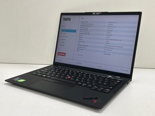 LENOVO THINKPAD X1 CARBON GEN 10 LAPTOP: MODEL NO 21CCS5N32T (UNIT ONLY, MOTHERBOARD REMOVED, SPARES & REPAIRS (IMAGE TO SHOW SCREEN TURNED ON PRIOR TO MOTHERBOARD BEING REMOVED FROM LAPTOP ONLY)). 1