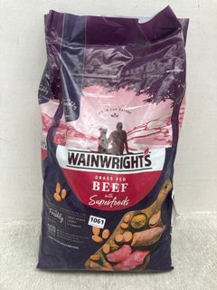 WAINWRIGHTS GRASS FED BEEF WITH SUPER FOODS DRIED DOG FOOD PACK 12KG: LOCATION - C16