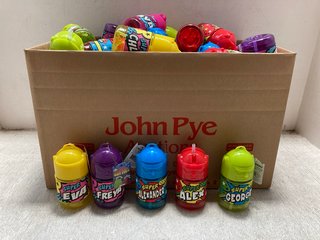 QTY OF ASSORTED SUPPER BOTTLES KIDS BOTTLES IN VARIOUS COLOURS AND DESIGNS TO INCLUDE SUPER ALICE IN PURPLE: LOCATION - A4