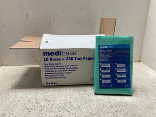 MEDIBASE 10 BOXES OF 250 TRAY PAPERS: LOCATION - A6