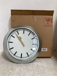 2 X METAL RIM WALL CLOCKS: LOCATION - A12