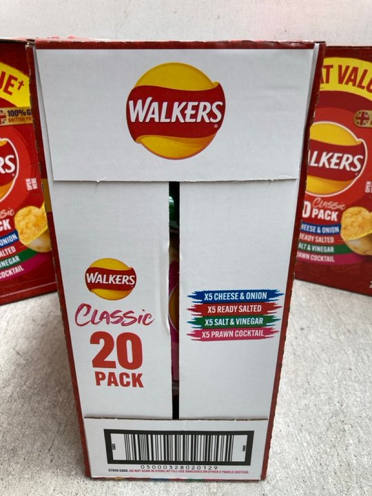 John Pye Auctions 3 X BOXES OF 20 WALKERS CLASSIC VARIETY CRISPS