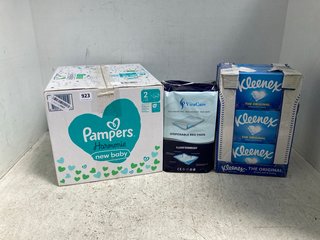 QTY OF ASSORTED ITEMS TO INCLUDE BOX OF PAMPERS HARMONIE NEW BABY NAPPY PACK: LOCATION - C6