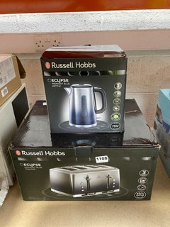 RUSSELL HOBBS ECLIPSE MIDNIGHT BLUE TOASTER TO INCLUDE RUSSELL HOBBS ECLIPSE MIDNIGHT BLUE KETTLE: LOCATION - AR 4