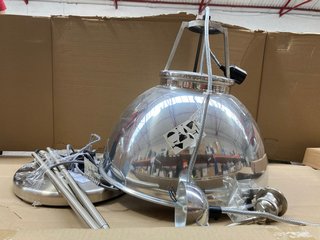 2 X ASSORTED ITEMS TO INCLUDE ORIGINAL BTC ENGLAND CEILING LAMP IN METALLIC: LOCATION - AR 4