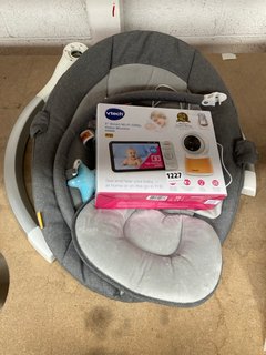 VTECH 5" SMART WI-FI 1080P VIDEO MONITOR TO INCLUDE BABABING HUB ELECTRIC BABY BOUNCER: LOCATION - AR16