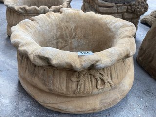 (COLLECTION ONLY) NATURAL STONE GARDEN PLANTER IN SACK DESIGN: LOCATION - B5