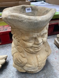 NATURAL STONE MEDIUM GARDEN PLANTER IN MALE FIGURE DESIGN: LOCATION - B5