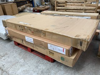 PALLET OF ASSORTED JOHN LEWIS & PARTNERS BED FRAME COMPONENTS TO INCLUDE SAWN SUPER KING SIZE HEADBOARD IN NATURAL: LOCATION - A4 (KERBSIDE PALLET DELIVERY)