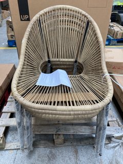 SET OF 4 JOHN LEWIS & PARTNERS SALSA GARDEN CHAIRS IN NATURAL STRING RATTAN FINISH: LOCATION - A5