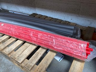 (COLLECTION ONLY) QTY OF PLASTIC TUBING PIPE LENGTHS IN RED TO INCLUDE QTY OF FOAM PIPING SURROUNDS: LOCATION - BR14