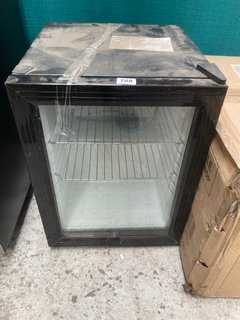 MINI UNDER COUNTER DRINKS FRIDGE IN BLACK AND CLEAR GLASS: LOCATION - A8