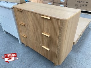 JOHN LEWIS & PARTNERS NATURAL CONTEMPORARY 3 DRAWER CHEST IN NATURAL - RRP £499: LOCATION - A2