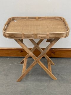 NKUKU ALANCHI TRAY TABLE IN NATURAL - RRP £225: LOCATION - B3