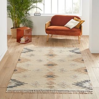 LA REDOUTE MAYA AGED EFFECT KILIM RUG. SIZE: 120X170CM. RRP - £190: LOCATION - D6