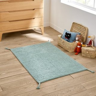 LA REDOUTE HIRO TASSEL PLAIN 100% COTTON RUG. SIZE: 80X130CM. RRP - £60: LOCATION - D6