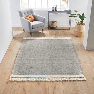 LA REDOUTE NAGA FRINGED WOOL RUG. SIZE: 120X170CM. RRP - £190: LOCATION - D6