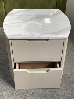 LORENZO 2 DRAWER BEDSIDE TABLE IN LIGHT BROWN: LOCATION - C2