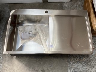 850 X 510MM SINGLE BOWL 1TH COMMERCIAL STAINLESS STEEL SINK: LOCATION - C3