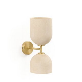 LA REDOUTE BOLODIA PAPER MÂCHÉ AND BRASS EFFECT WALL LIGHT. RRP - £120: LOCATION - DR