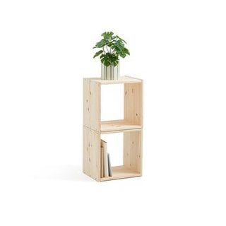 LA REDOUTE SET OF 2 EDGAR NATURAL PINE STORAGE MODULES. RRP - £70: LOCATION - DR