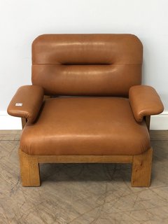 HORTON ARMCHAIR IN LEATHER CHESTNUT - RRP £2995: LOCATION - C1