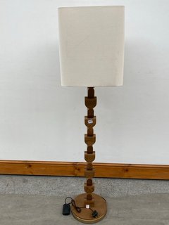 FELIX FLOOR LAMP IN STAINED SOLID ASH & ANTIQUE BRASS - RRP £850: LOCATION - C2