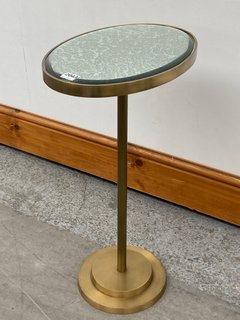 CINEMA OVAL GLASS TOPPED SIDE TABLE: LOCATION - C2