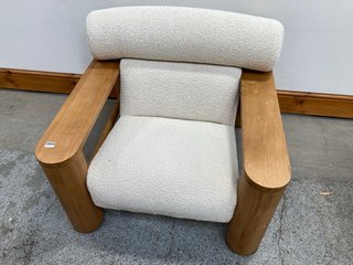 DILLON ARMCHAIR IN BOUCLE NATURAL - RRP £895: LOCATION - D1