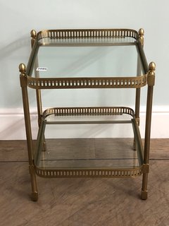 TABITHA SIDE TABLE IN ANTIQUE BRASS - RRP £450: LOCATION - D1