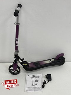 (COLLECTION ONLY) ZINC E4 KIDS FOLDING ELECTRIC SCOOTER IN PURPLE: MODEL NO ZC07953 (WITH MAINS CHARGER) [JPTM116685]