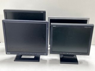 4X MIXED BRANDED PC MONITORS. (UNIT ONLY, TO INCLUDE BENQ, NEC, YUSMART & HANSOL MONITORS) [JPTM116198]