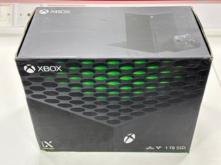 MICROSOFT XBOX SERIES X 1 TB GAMES CONSOLE (ORIGINAL RRP - £459.99) IN BLACK: MODEL NO 1882 (WITH BOX & ALL ACCESSORIES) [JPTM117231]. (SEALED UNIT). THIS PRODUCT IS FULLY FUNCTIONAL AND IS PART OF O