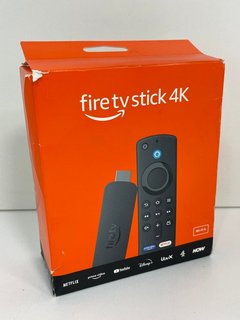 AMAZON FIRE TV STICK 4K STREAMING DEVICE. (WITH BOX & ALL ACCESSORIES) [JPTM117504]. (SEALED UNIT). THIS PRODUCT IS FULLY FUNCTIONAL AND IS PART OF OUR PREMIUM TECH AND ELECTRONICS RANGE