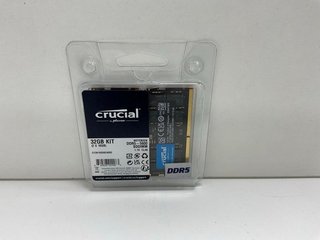 CRUCIAL RAM 32GB KIT (2X16GB) DDR5 5600MHZ LAPTOP PARTS (ORIGINAL RRP - £97). [JPTM116797]. (SEALED UNIT). THIS PRODUCT IS FULLY FUNCTIONAL AND IS PART OF OUR PREMIUM TECH AND ELECTRONICS RANGE