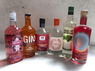 6 X ASSORTED ALCOHOLIC SPIRITS TO INCLUDE HORTUS ORIENTAL SPICED LONDON DRY GIN 70CL 40% VOL. TO INCLUDE VODKA MIT BISONGRAS FLAVOURED VODKA WITH BISON GRASS 70CL 37.5% VOL. (WE OPERATE A CHALLENGE 2