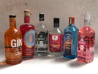 6 X ASSORTED ALCOHOLIC SPIRITS TO INCLUDE MASON GRAPEFRUIT & MANDARIN INFUSED GIN 70CL 37.5% VOL. TO INCLUDE ANNO PASSIONFRUIT & VANILLA INFUSED GIN 70CL 40% VOL. (WE OPERATE A CHALLENGE 25 POLICY. 1