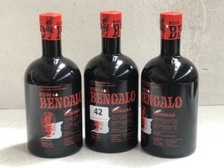 3 X RON BENGALO RUM FROM TRINIDAD 700ML 40% VOL. (WE OPERATE A CHALLENGE 25 POLICY. 18+ ID MAY BE REQUIRED UPON COLLECTION/DELIVERY, E.G. A VALID PASSPORT OR PHOTO DRIVING LICENCE): LOCATION - BR3