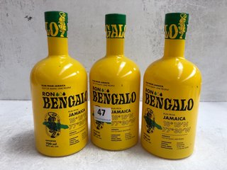 3 X RON BENGALO RUM FROM JAMAICA 700ML 40% VOL. (WE OPERATE A CHALLENGE 25 POLICY. 18+ ID MAY BE REQUIRED UPON COLLECTION/DELIVERY, E.G. A VALID PASSPORT OR PHOTO DRIVING LICENCE): LOCATION - BR3