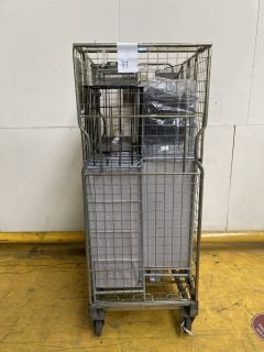 1 X CAGE OF VARIOUS STORAGE SHELIVING TO INCLUDE 2 X LINEN SHOE STORAGE UNTITS (CAGE NOT INCLUDED)